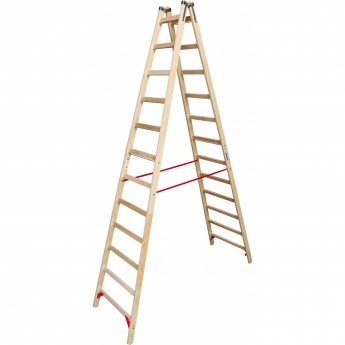 Деревянная двусторонняя лестница 2х12 перекладин KRAUSE 170149 Деревянная двусторонняя лестница 2х12 перекладин KRAUSE 170149