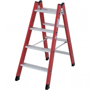 Диэлектрическая двухсторонняя стремянка KRAUSE 2х4 ступени, из алюминия