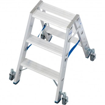 Двусторонняя стремянка с роликами 2х3 ступеньки KRAUSE STABILO 124814 Двусторонняя стремянка с роликами 2х3 ступеньки KRAUSE STABILO 124814