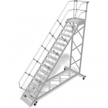 Передвижной трап с платформой 18 ступеней 600 мм 45 градусов KRAUSE STABILO 827975 Передвижной трап с платформой 18 ступеней 600 мм 45 градусов KRAUSE STABILO 827975