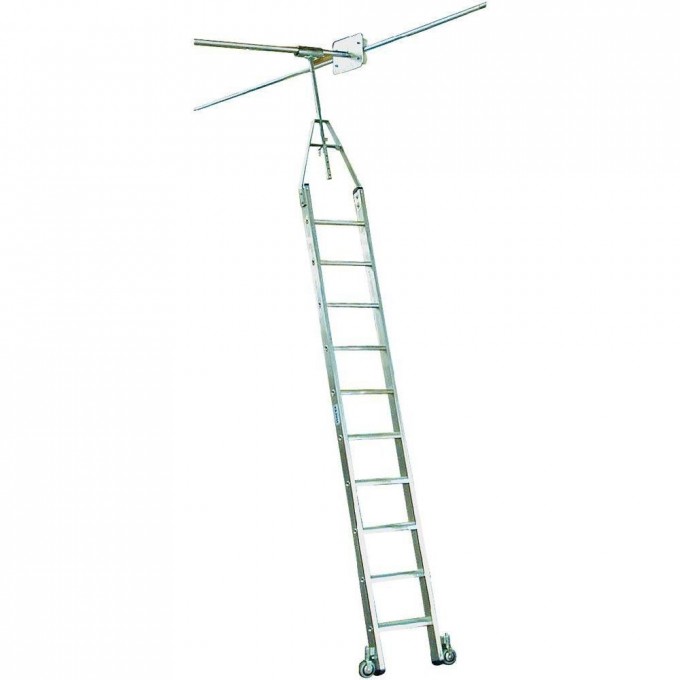 Поворотная лестница для двухрядных стеллажей 13 ступеней KRAUSE STABILO 819482