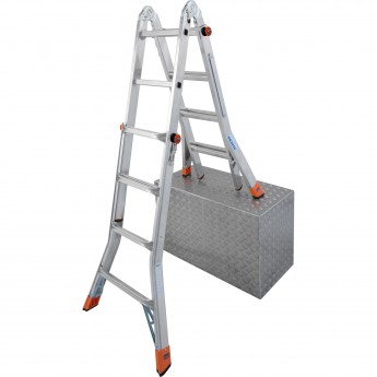 Шарнирная телескопическая стремянка 4х4 перекладин KRAUSE MONTO TELEMATIC 122315 Шарнирная телескопическая стремянка 4х4 перекладин KRAUSE MONTO TELEMATIC 122315