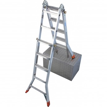 Шарнирная телескопическая стремянка 4х5 перекладин KRAUSE MONTO TELEMATIC 122322 Шарнирная телескопическая стремянка 4х5 перекладин KRAUSE MONTO TELEMATIC 122322