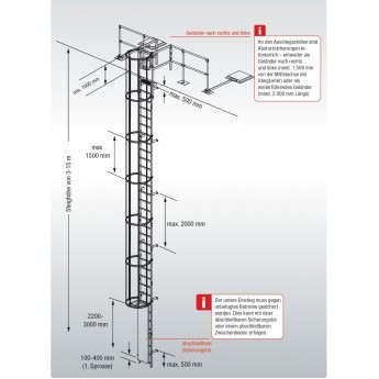 Стационарная лестница для зданий KRAUSE STABILO, оцинкованная сталь, 5,60 м Стационарная лестница для зданий KRAUSE STABILO, оцинкованная сталь, 5,60 м