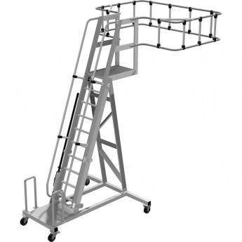 Трап KRAUSE для цистерн, резиновые колеса, угловое ограждение, алюм. рифленый Трап KRAUSE для цистерн, резиновые колеса, угловое ограждение, алюм. рифленый