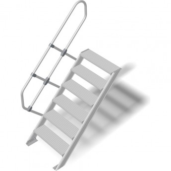 Трап с платформой стационарный KRAUSE 6 ступеней, ширина 600 мм 45°